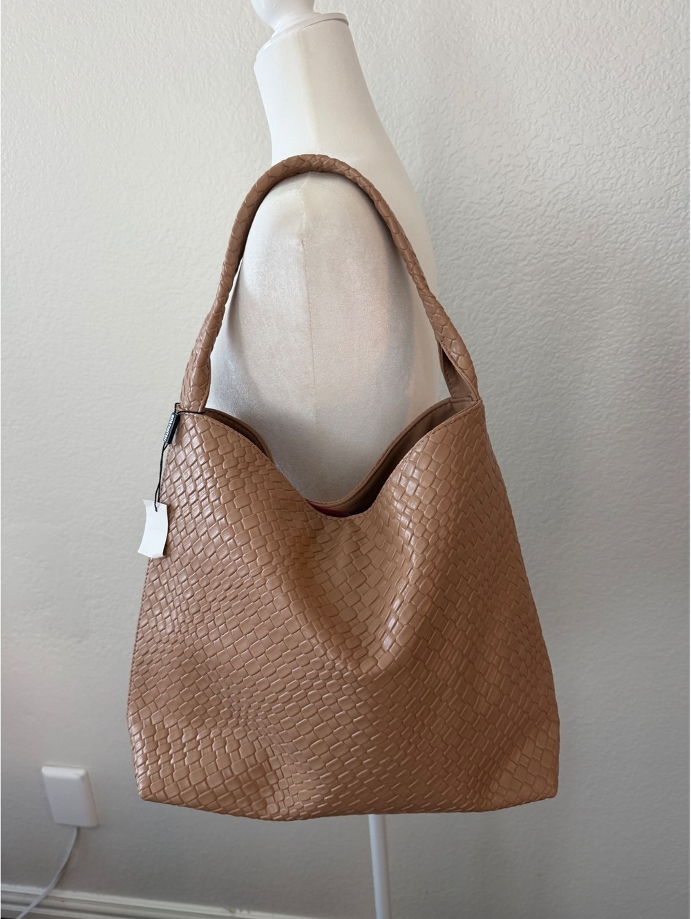 Bostanten Brown Woven Leather Shoulder Bag Tote hobo slouchy fall neutral purse